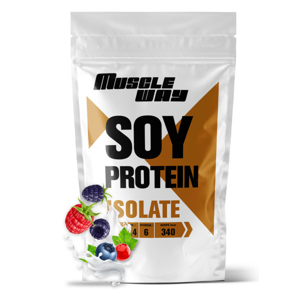 Соєвий протеїн 90% MuscleWay 500 г лісова ягода