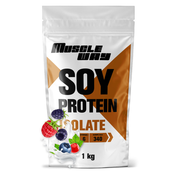 Соєвий протеїн 90% MuscleWay 1 кг лісова ягода