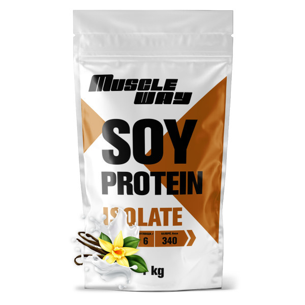 Соєвий протеїн 90% MuscleWay 1 кг ваніль