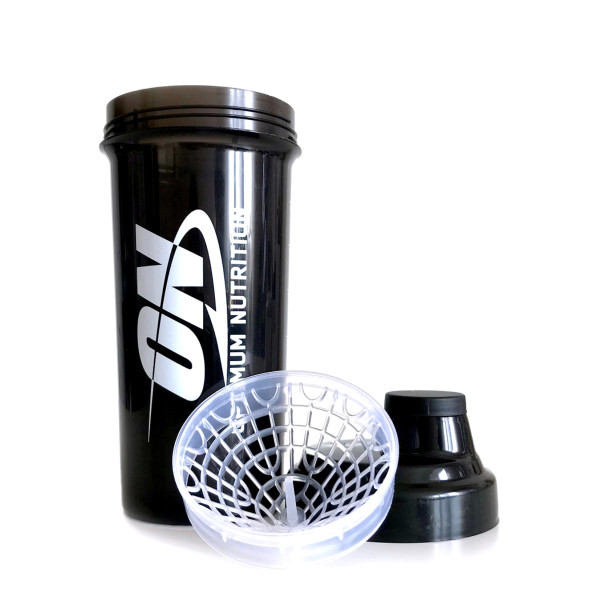 Шейкер Optimum Nutrition 700 мл чорний + сітка